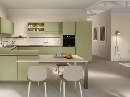 Cucina Moderna con penisola Start Time J 01 di Veneta Cucine