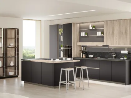 Cucina Moderna con isola Start-Time J 02 di Veneta Cucine