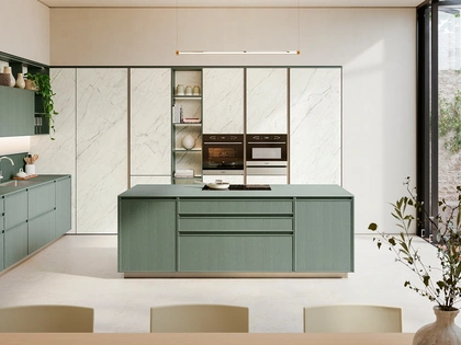 Cucina Moderna con isola Sakura 01 in frassino laccato di Veneta Cucine