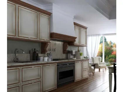 Cucina lineare Shabby Chic I Ciliegi composizione 06 di Le Fablier