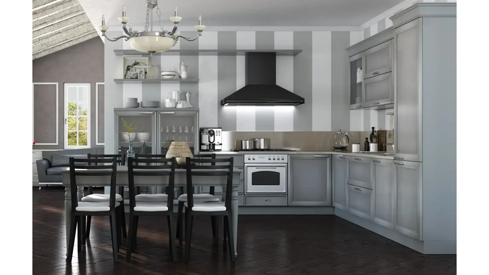 Cucina angolare Shabby Chic Le Gemme composizione 03 di Le Fablier