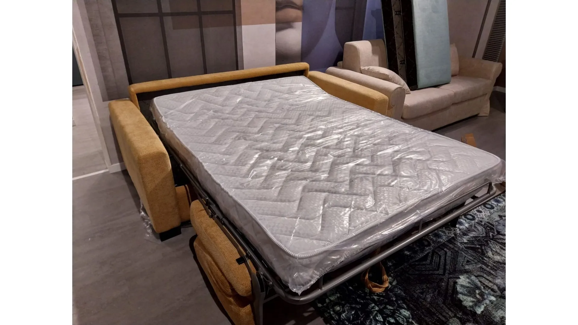 Divano letto senape